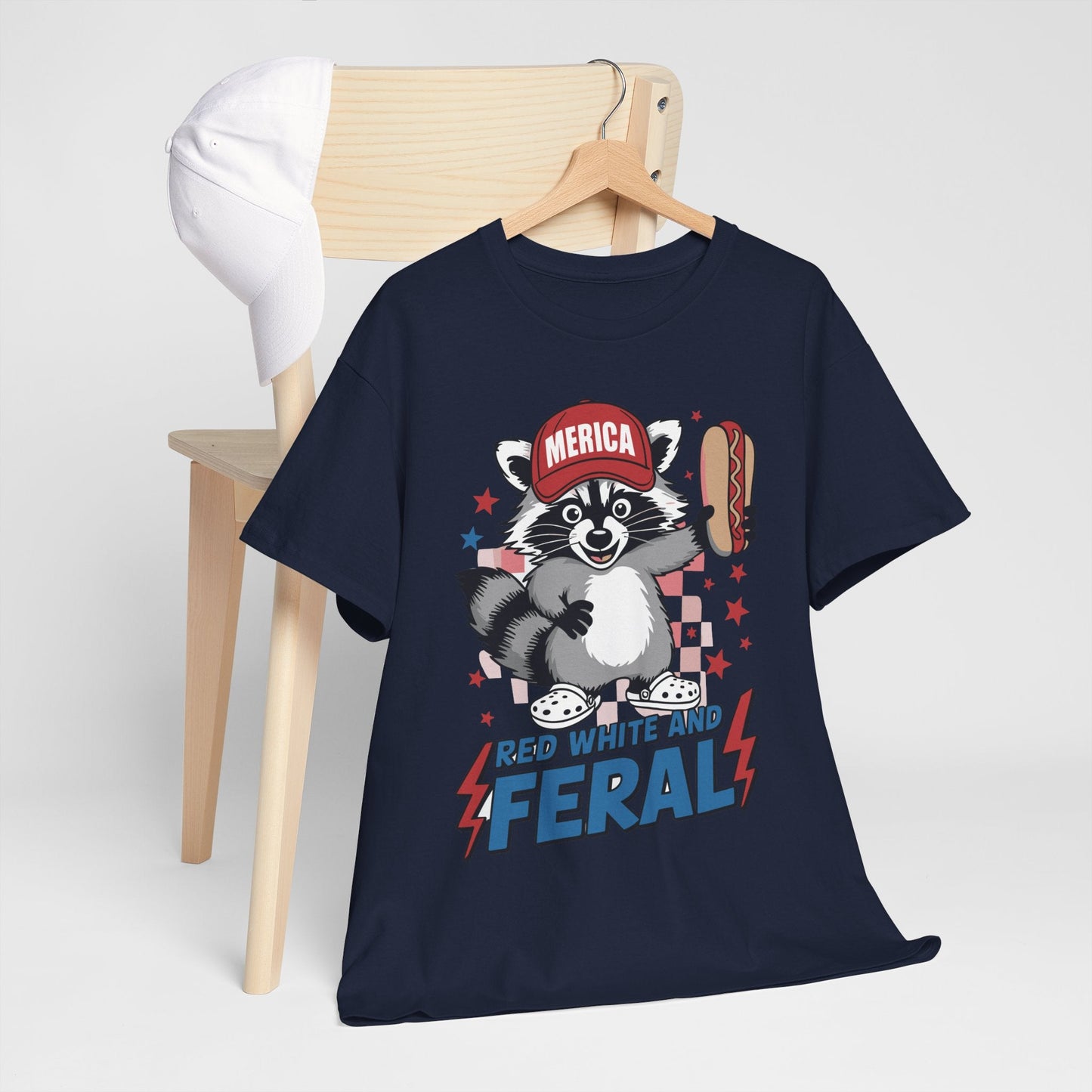 Red White And Feral Raccoon 4th of July Saying Meme T-Shirt