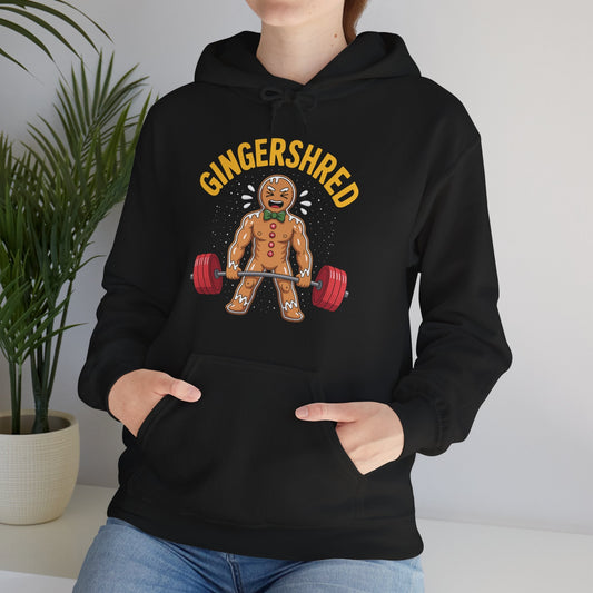 Funny Gingershred Gingerbread Man Gym Bodybuilding Christmas Hoodie