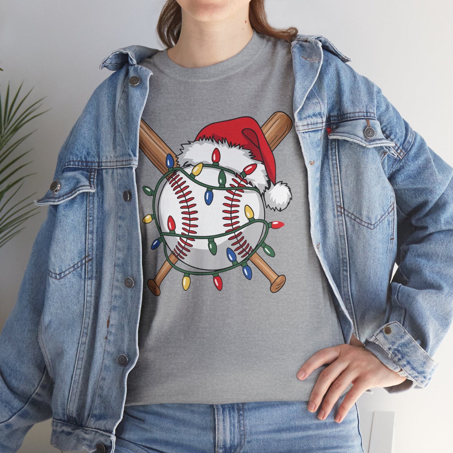 Santa Sports Design For Men Boys Christmas Baseball Player T-Shirt