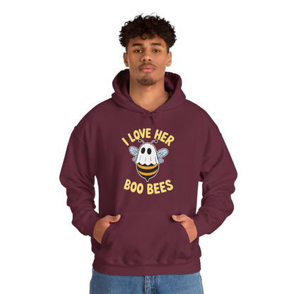 I Love Her Boo Bees Couples Halloween Adult Costume His Men Hoodie