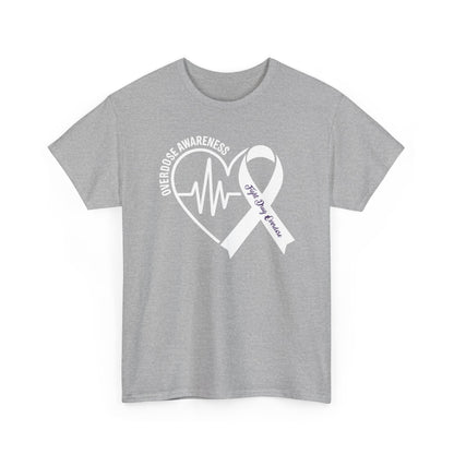 Overdose Awareness Month Heart Purple Ribbon Support T-Shirt
