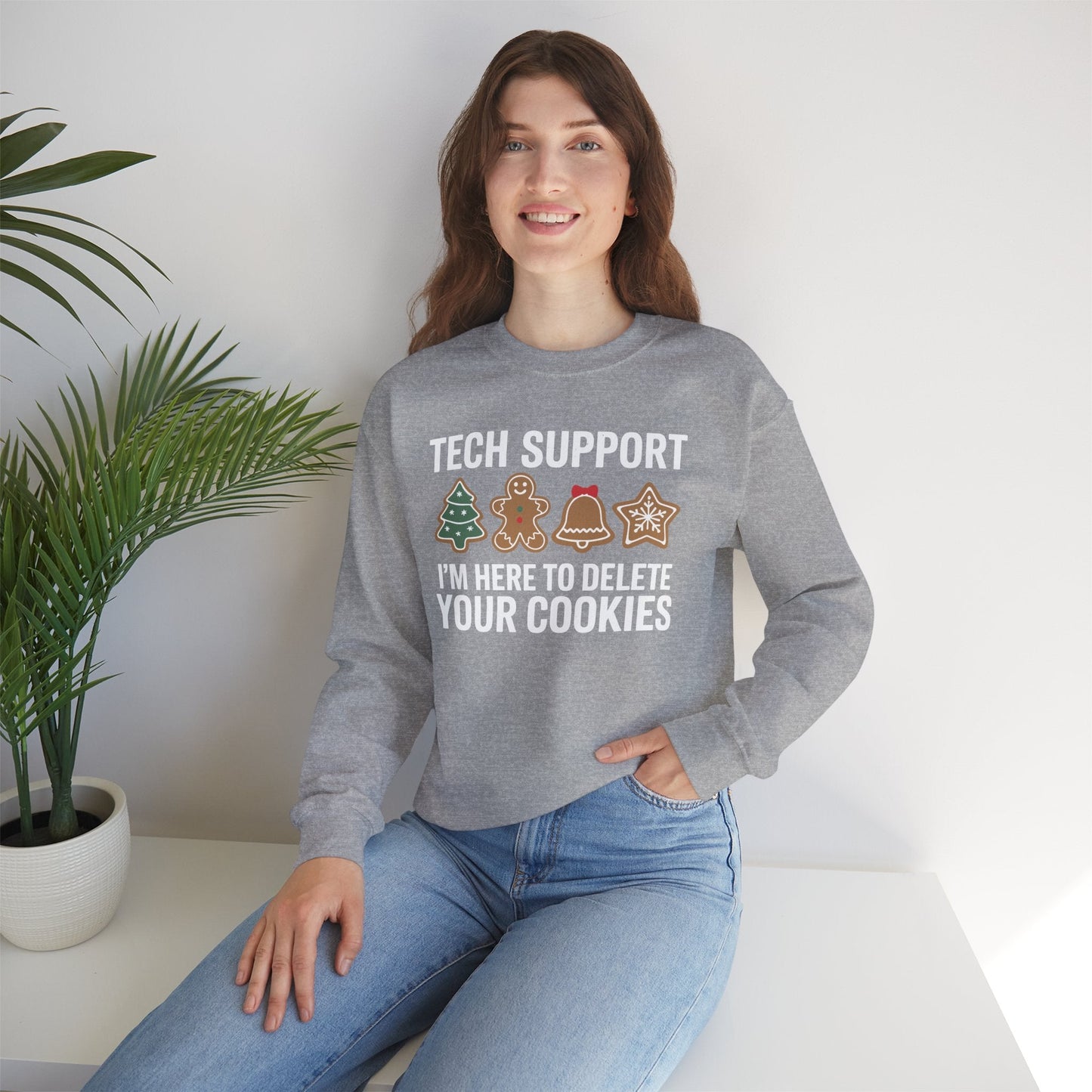 Christmas Tech Support Here To Delete Cookies Xmas Men Women Sweatshirt