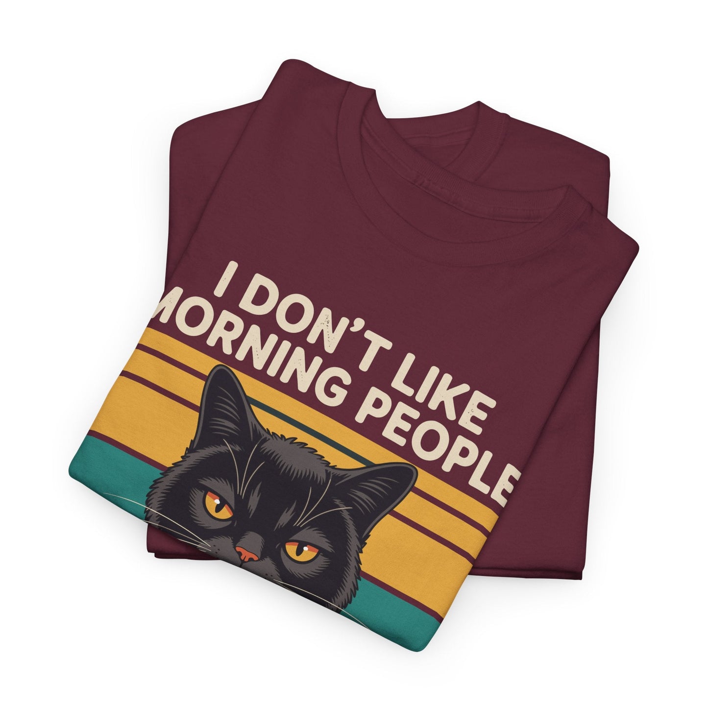 I Hate Morning People And Mornings And People Coffee Cat T-Shirt