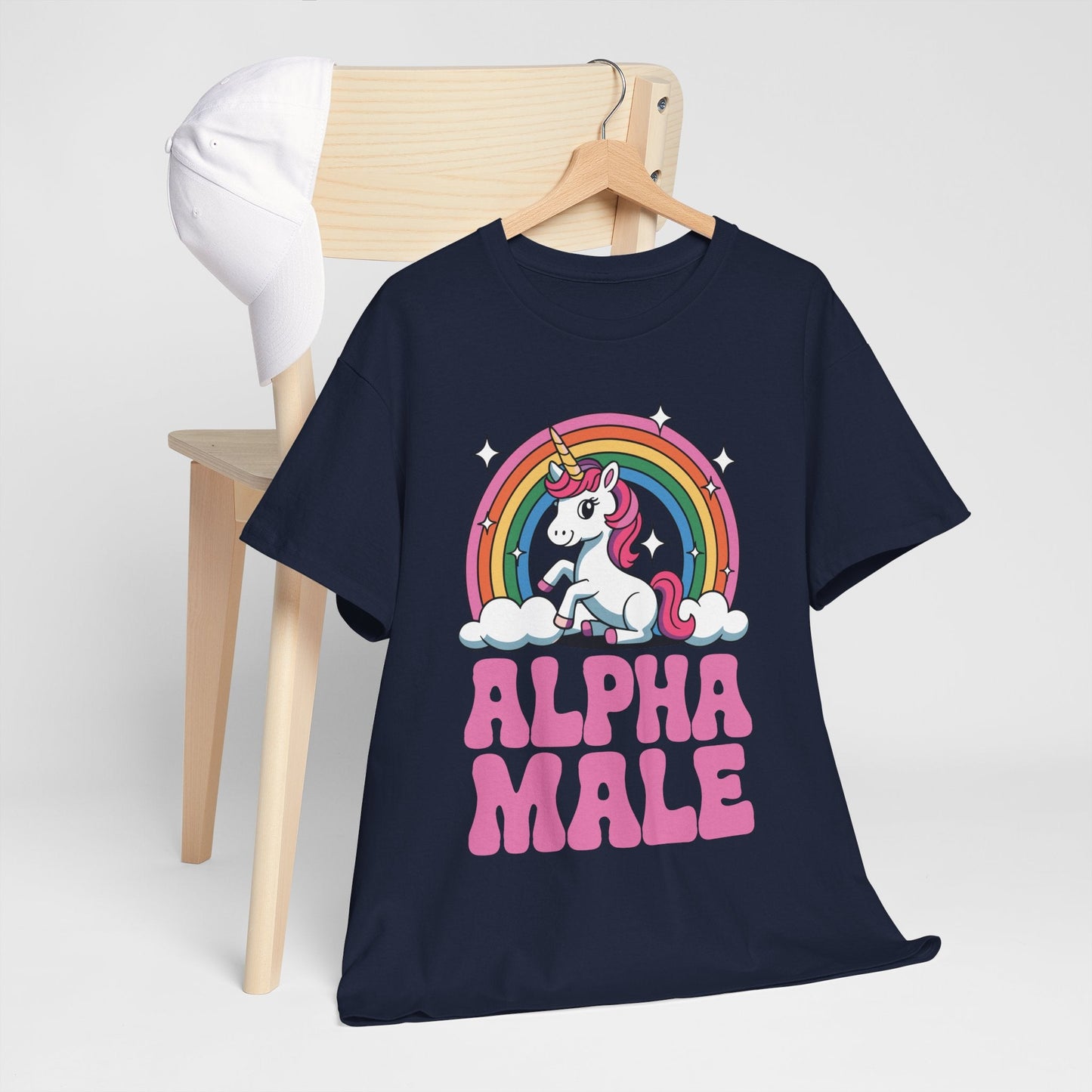 Funny Alpha Male Unicorn Sarcastic Ironic Weird Y2K Humor T-Shirt