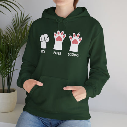 Funny  Introvert Cat Animal Rescue Rock Paper Scissors Cute Paw Cat Hoodie