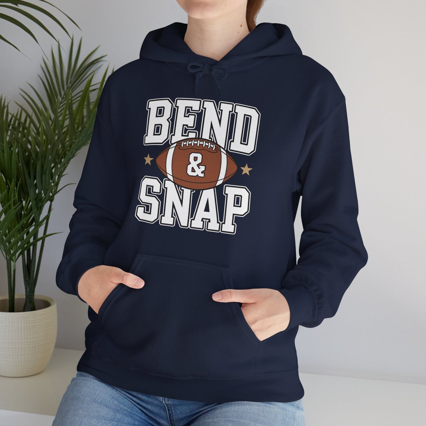 Funny Game Day Touchdown Season Cute Bend and Snap Football Hoodie