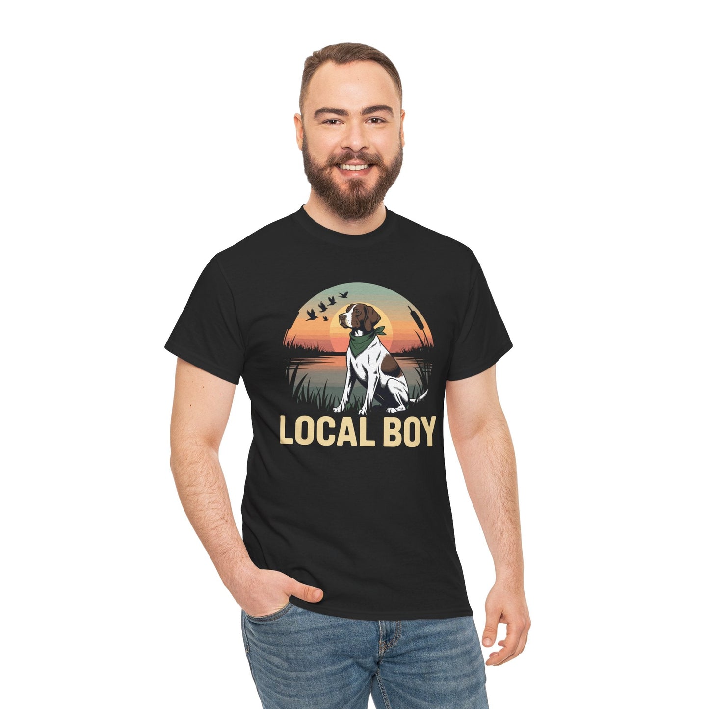 Local Boy Hunting Dog Vintage Sunset Hunting Season T-Shirt