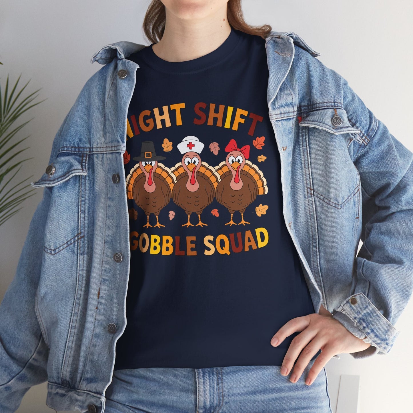 Night Shift Gobble Squad Night Worker Staff Thanksgiving T-Shirt