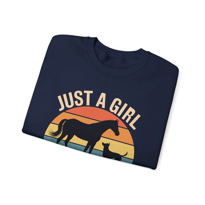 Just A Girl Who Loves Horses and Dogs Women Girls Sweatshirt