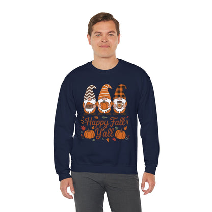 Happy Fall Y'all Gnome Pumpkin Autumn Thanksgiving Men Women Sweatshirt