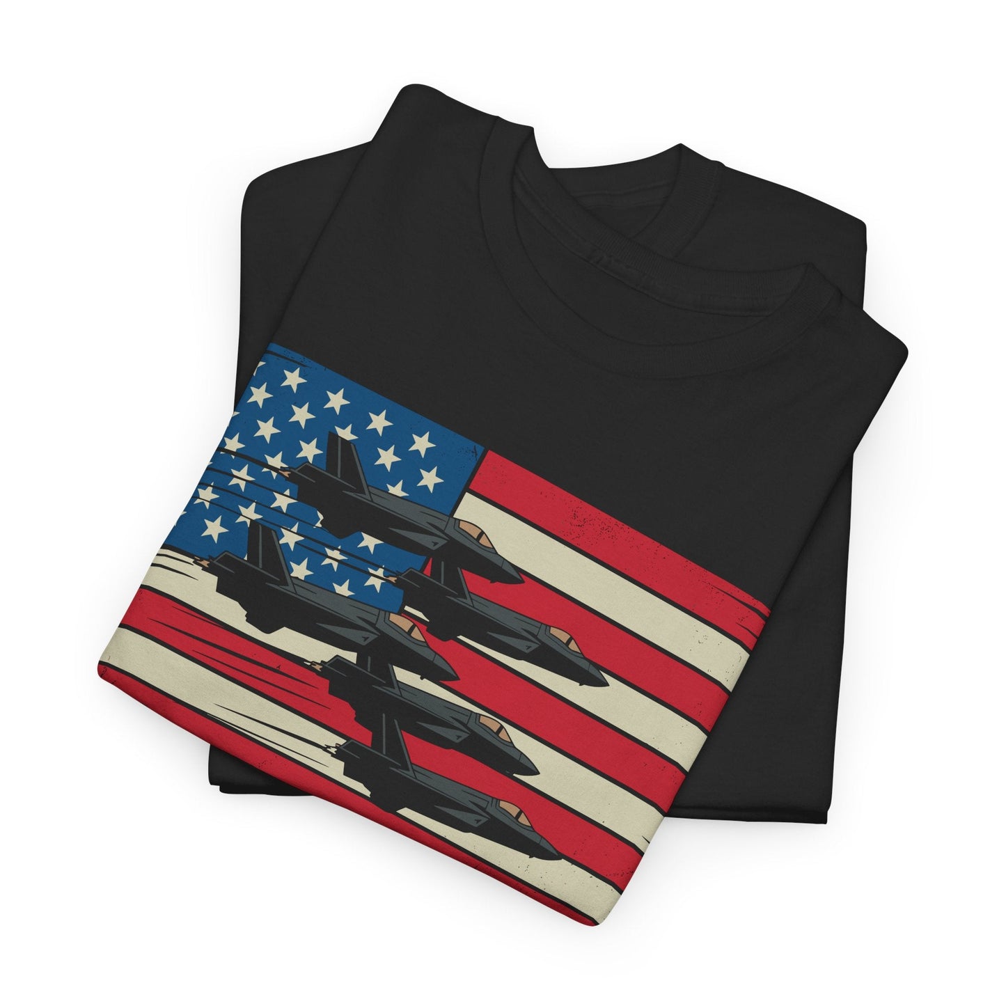 Vintage American Flag USA Fighter Jets 4th of July Patriotic T-Shirt