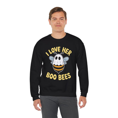 I Love Her Boo Bees Couples Halloween Adult Costume His Men Sweatshirt
