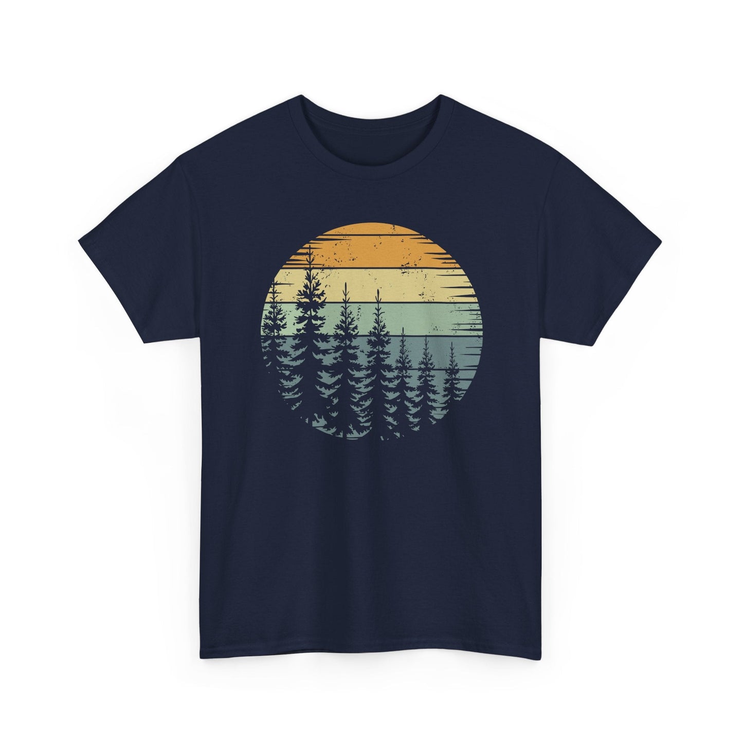 Retro Forest Trees Outdoors Nature Vintage Graphic T-Shirt