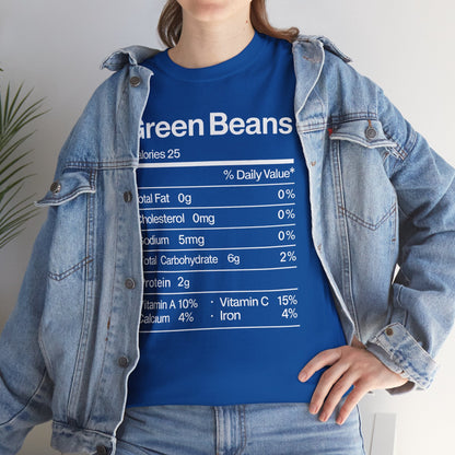 Green Beans Nutrition Facts Funny Thanksgiving Christmas T-Shirt