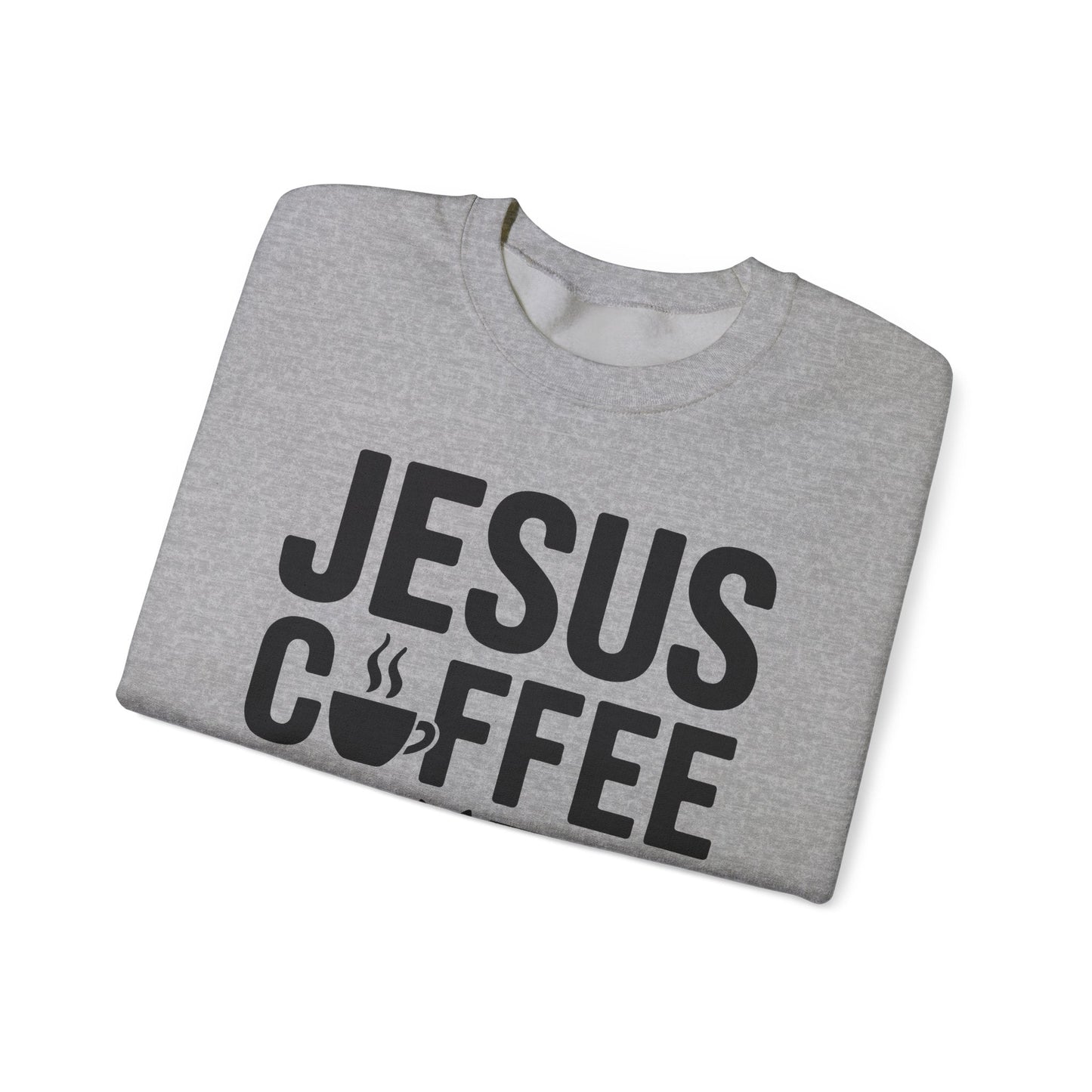Christian Jesus, Coffee, Cats - Religous Cat Caffeine Lover Sweatshirt