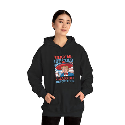 Funny Trump 4th of July Ice Cold Glass Of Deportation Hoodie