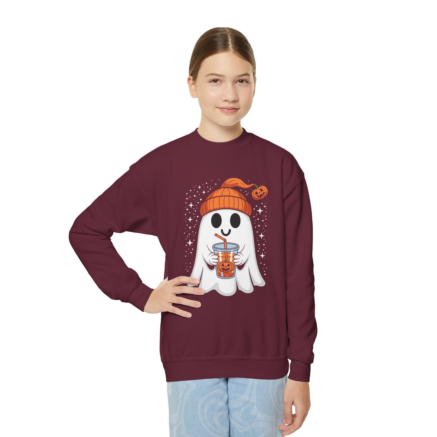Halloween for Kids Cute Fall Ghost Sweatshirt