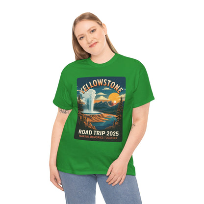 Yellowstone Family Road Trip 2025 National Park Outdoor T-Shirt