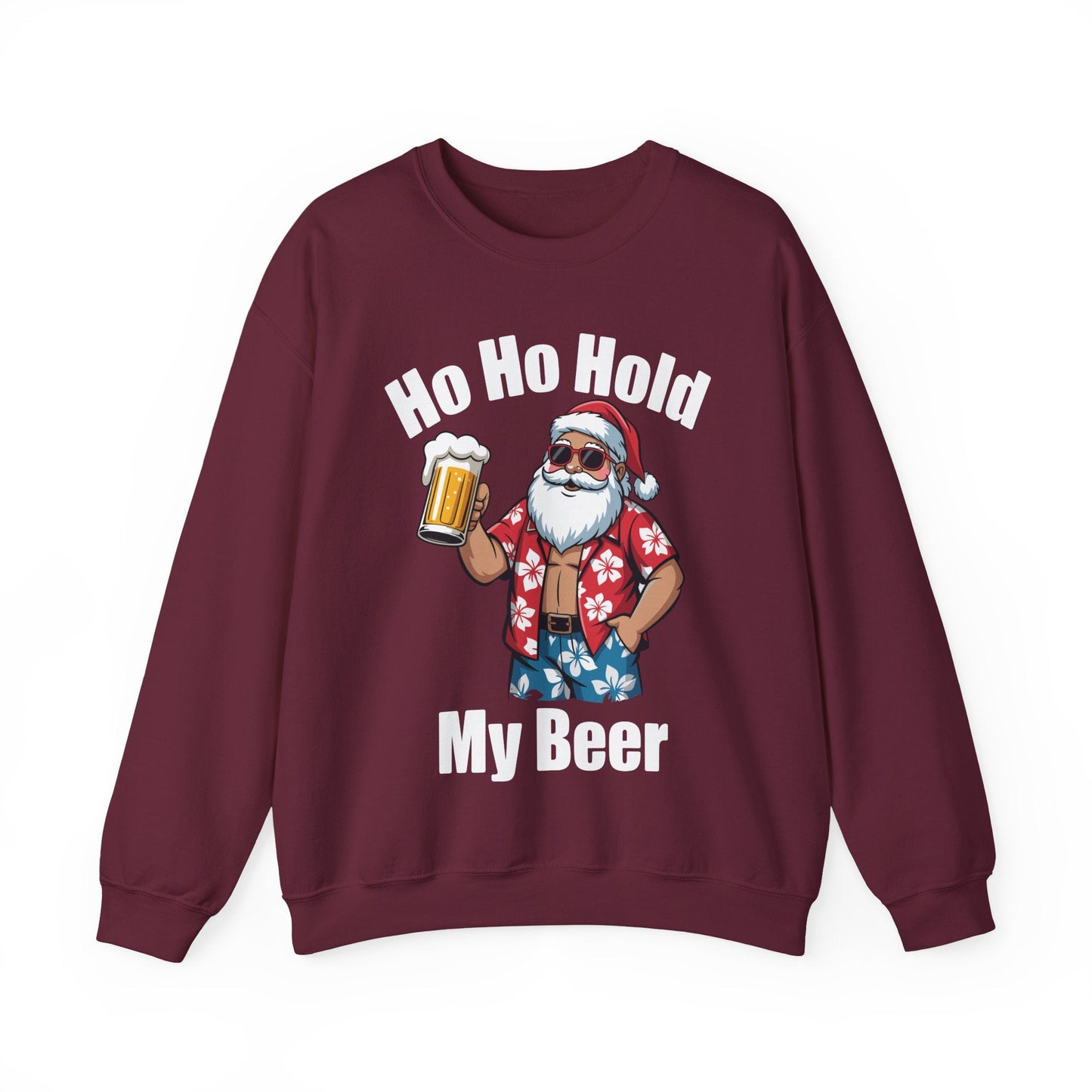 Funny Santa With Sunglasses And Beer Christmas in July Sweatshirt