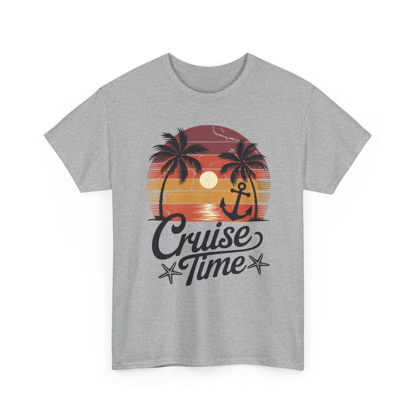 On Cruise Time Coconut Tree Graphic Summer Vacation Cruising T-shirt