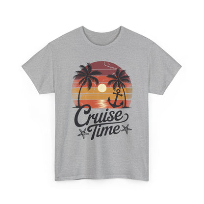 On Cruise Time Coconut Tree Graphic Summer Vacation Cruising T-shirt