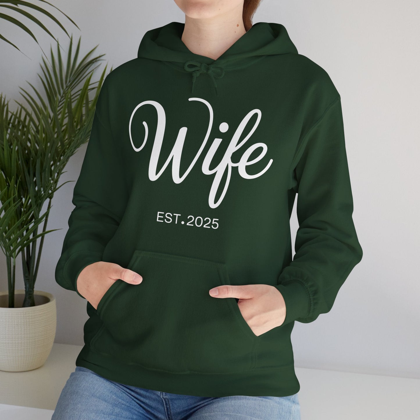 Wife Est 2025 Just Married Honeymoon Wedding Couples Hoodie