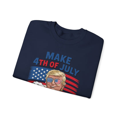 Funny Trump Make 4th Of July Great Again Drinking Beer Sweatshirt