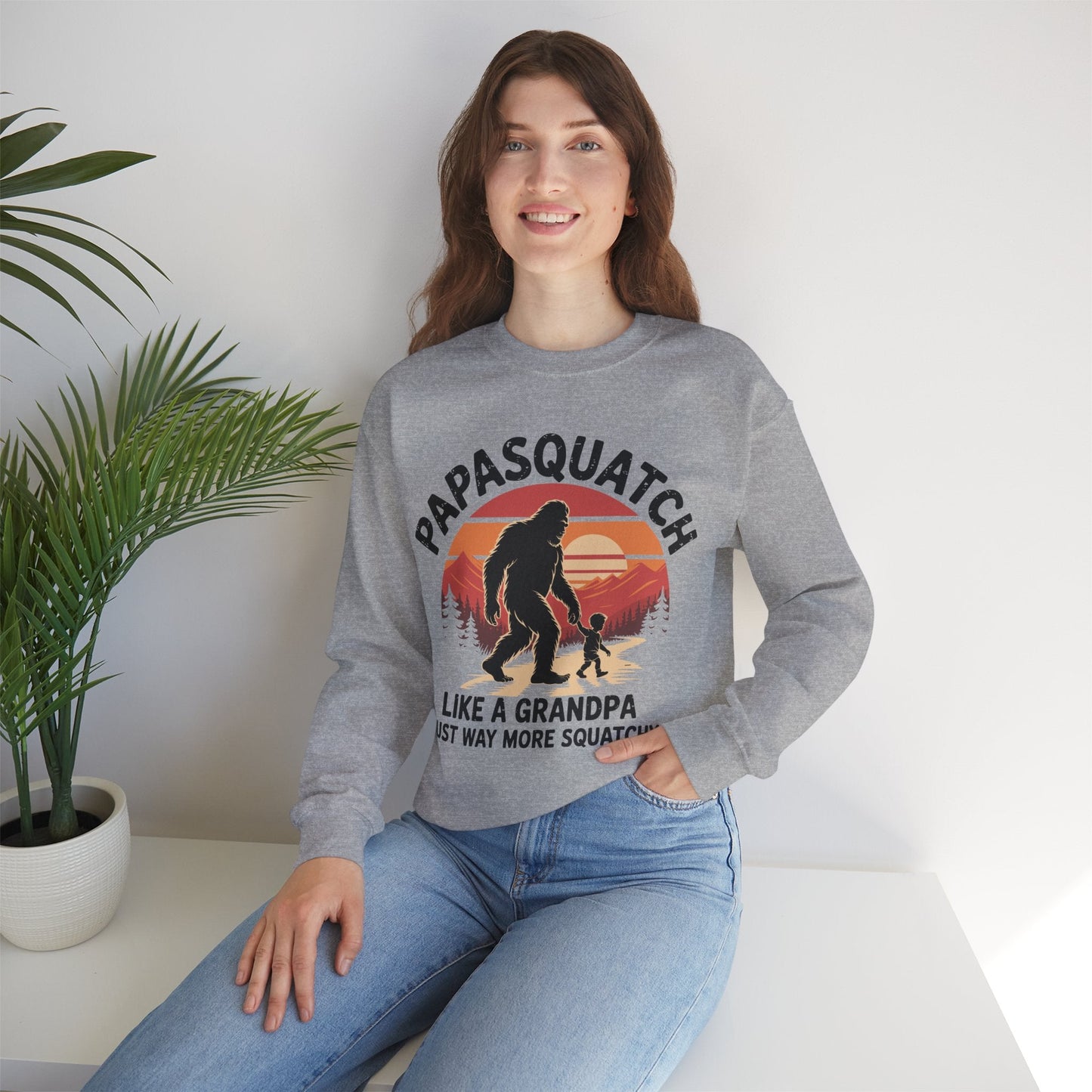 Retro Papa Squatch Like A Grandpa Funny Bigfoot Sasquatchy Sweatshirt