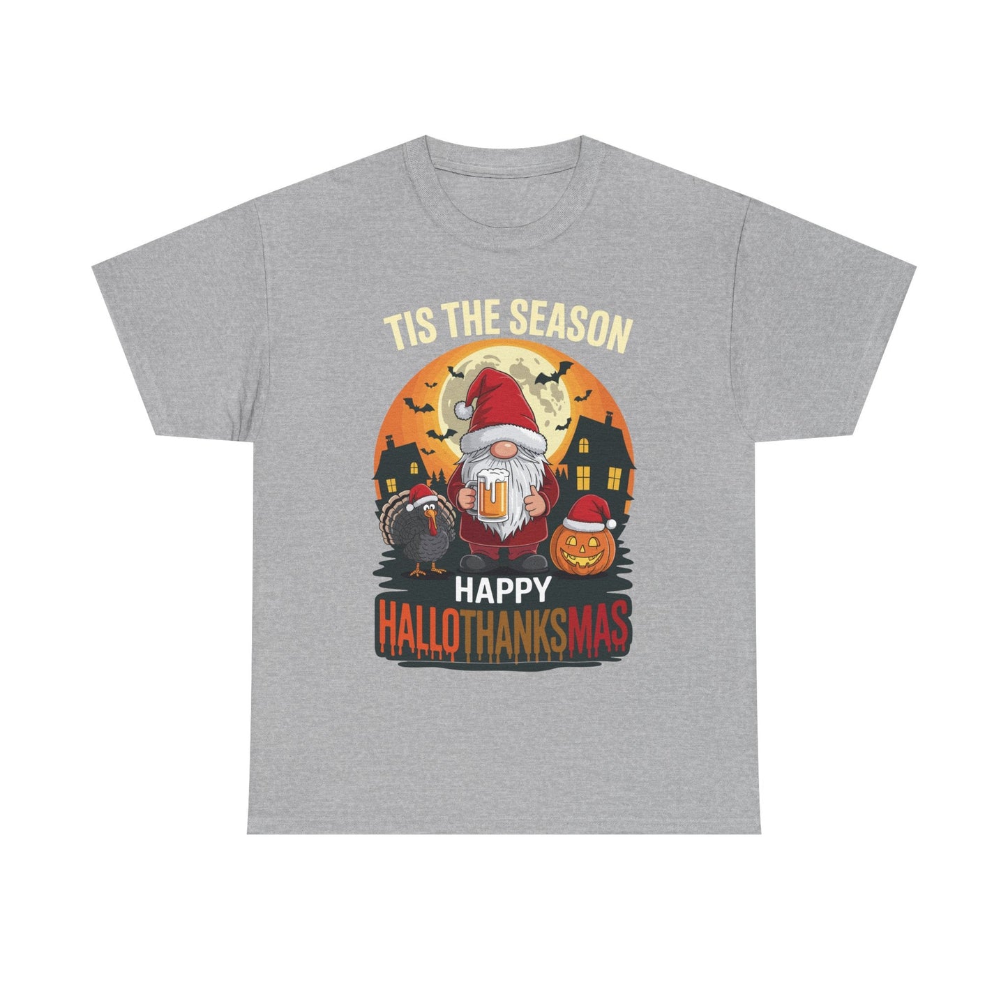 Happy Hallothanksmas Halloween Thanksgiving Merry Christmas T-Shirt