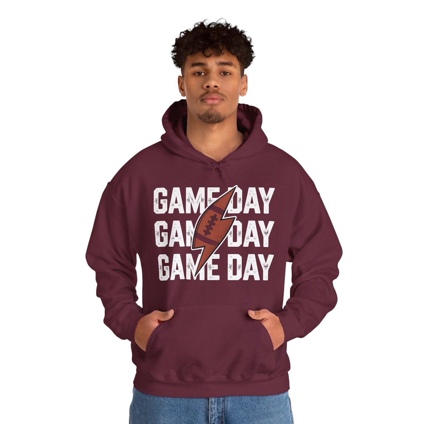 Vintage Game Day Football Lightning Bolt Funny Team Sport Hoodie