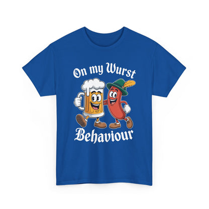 Oktoberfest On My Wurst Behaviour German Beer Sausage Adults T-Shirt