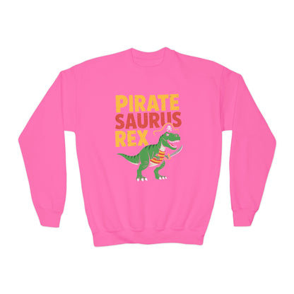 Pirate Saurus T-Rex Dinosaur Funny Halloween Costume Boys Sweatshirt