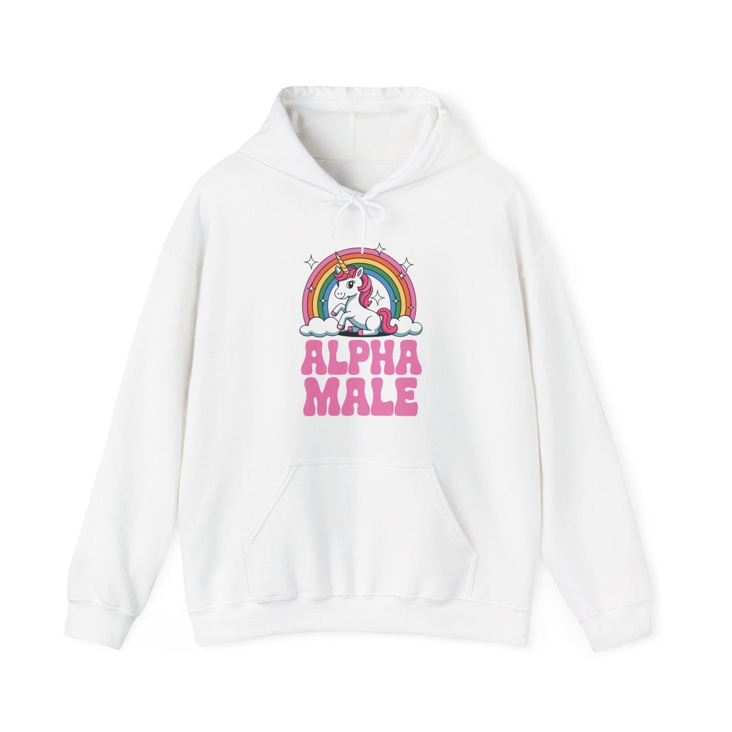 Funny Alpha Male Unicorn Sarcastic Ironic Weird Y2K Humor Hoodie