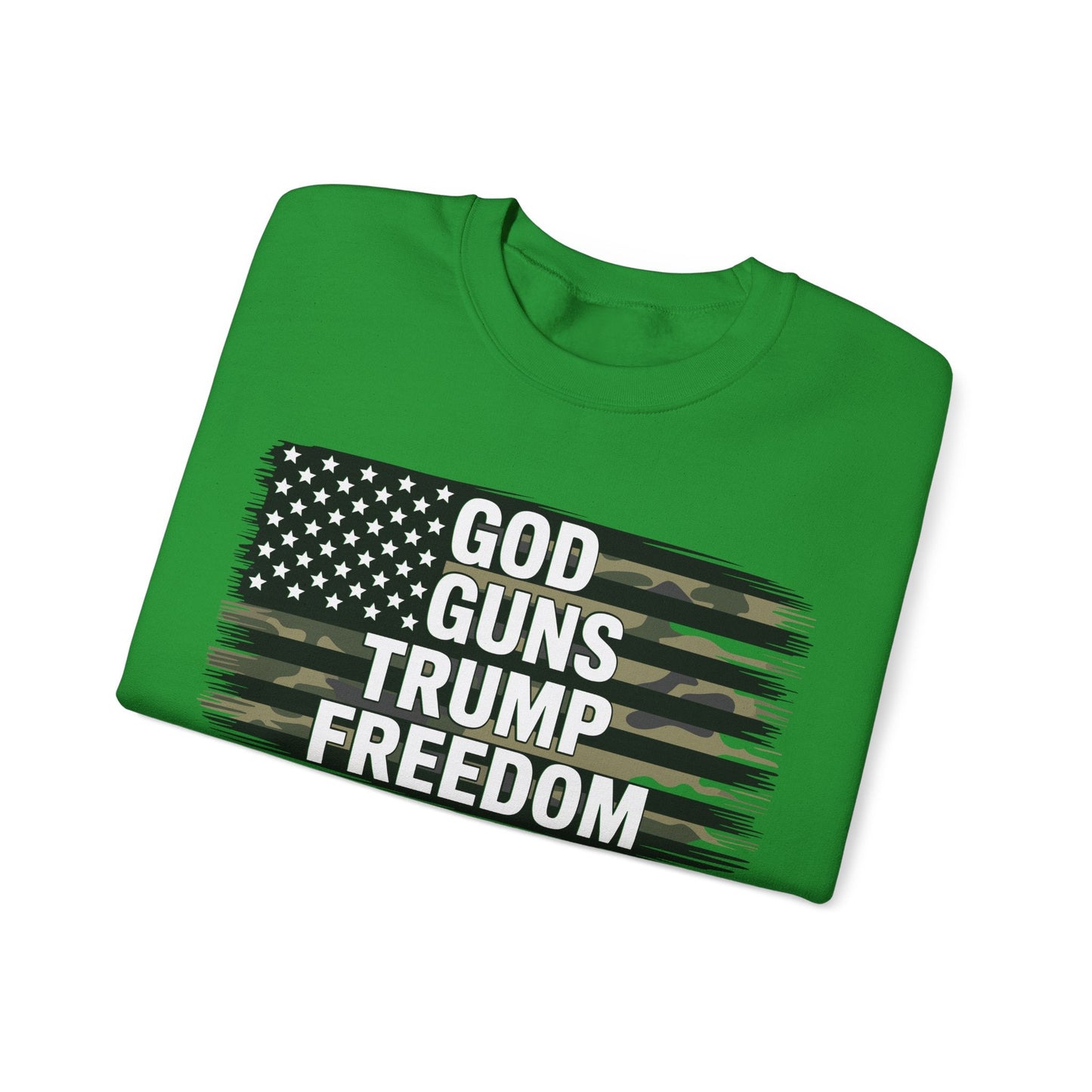 God Guns Trump Freedom Funny Camouflage Pro Gun USA Flag Sweatshirt