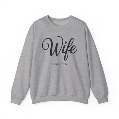 Wife Est 2025 Just Married Honeymoon Wedding Couples Sweatshirt