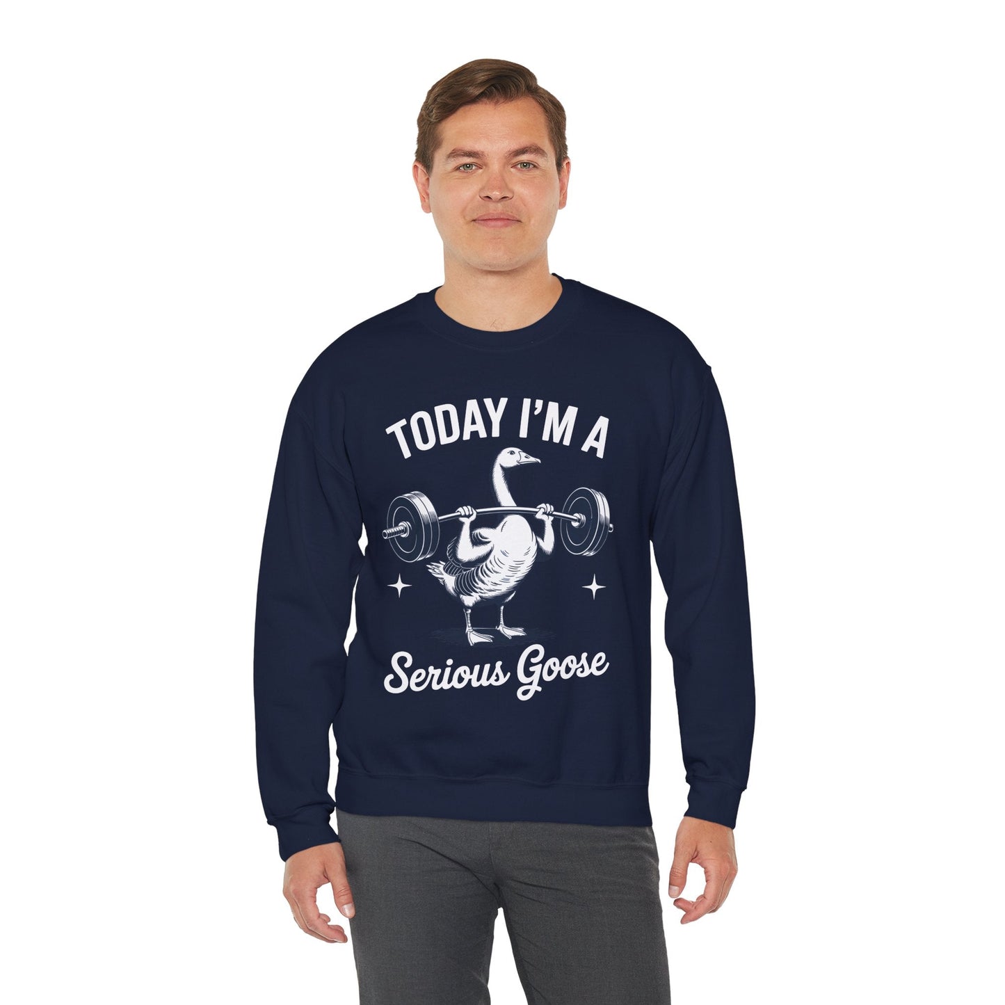 Funny Today I'm A Serious Goose Lifting Weights Gym Fitness Sweatshirt