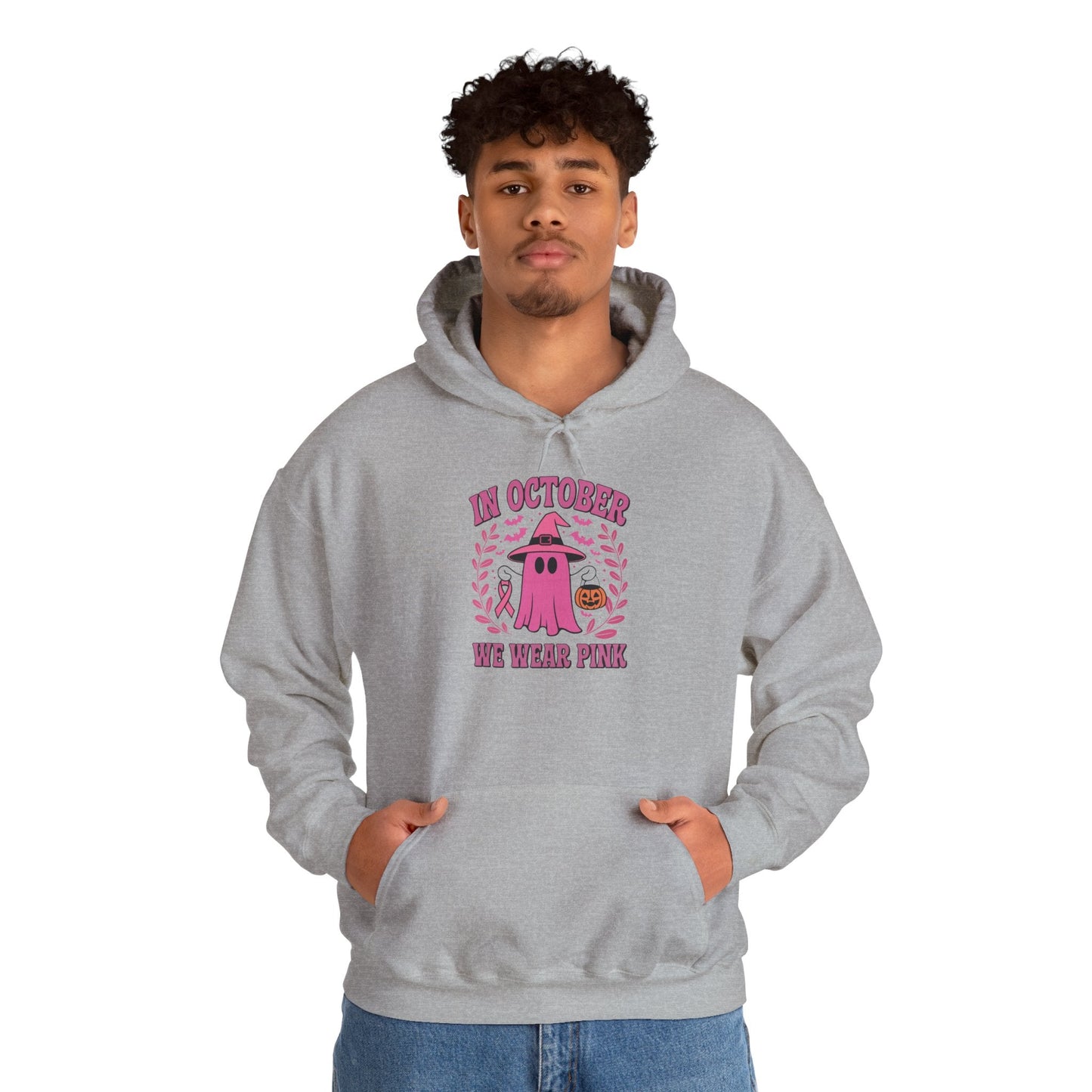 In October We Wear Pink Breast Cancer Awareness Halloween Hoodie
