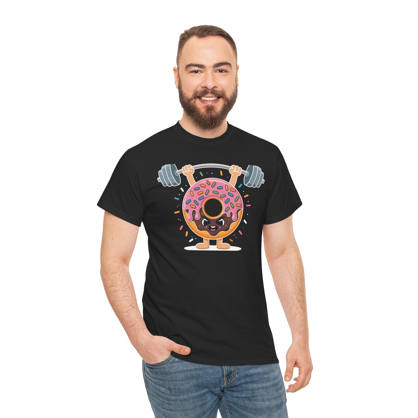 Funny Weightlifing Fitness Workout Gym Donut Lover T-Shirt