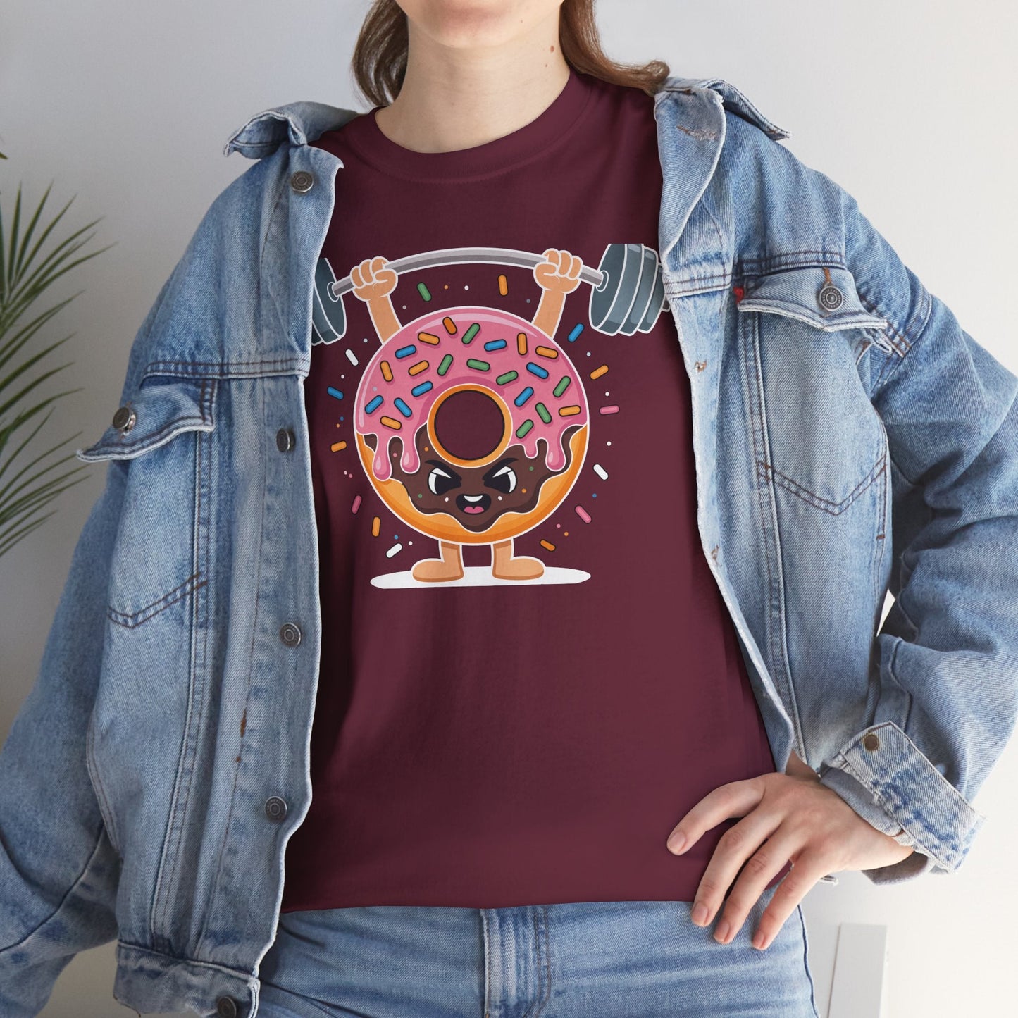 Funny Weightlifing Fitness Workout Gym Donut Lover T-Shirt