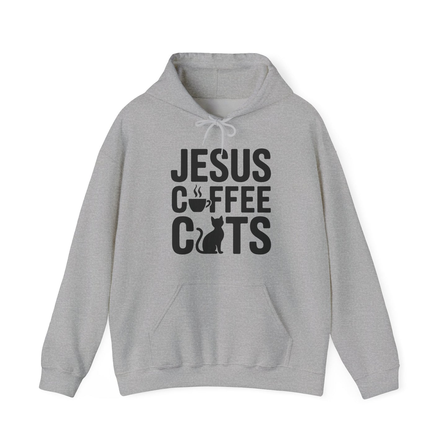 Christian Jesus, Coffee, Cats - Religous Cat Caffeine Lover Hoodie