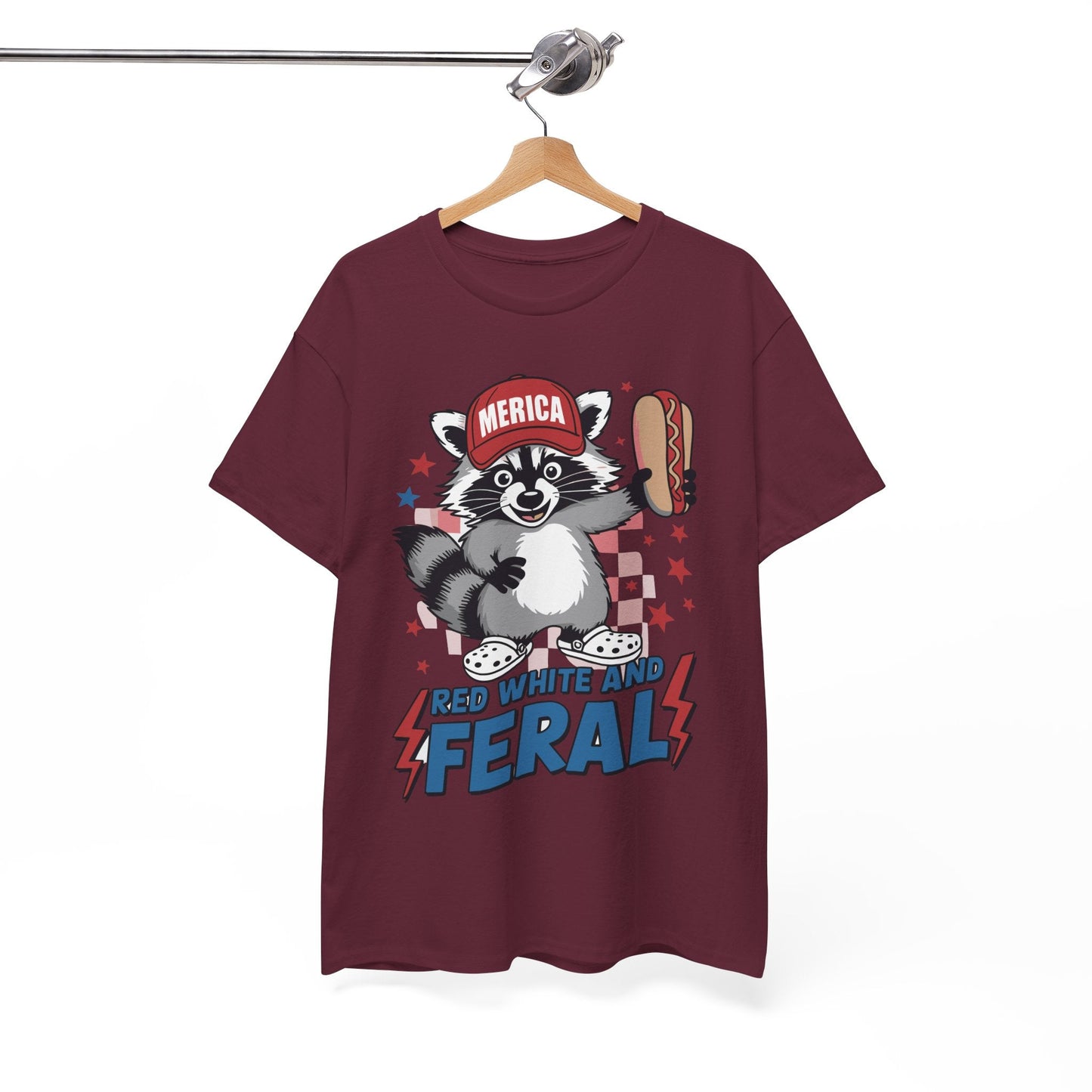 Red White And Feral Raccoon 4th of July Saying Meme T-Shirt
