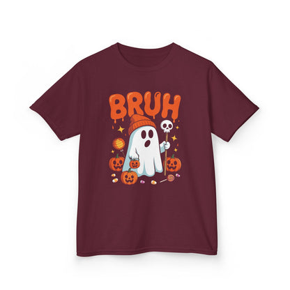 Bruh Ghost Halloween Cute Ghost Trick Or Treat Candy Kids T-Shirt