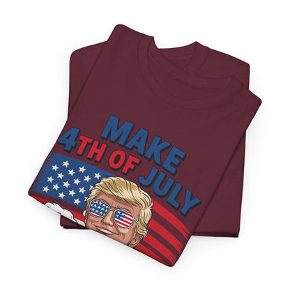 Funny Trump Make 4th Of July Great Again Drinking Beer T-Shirt