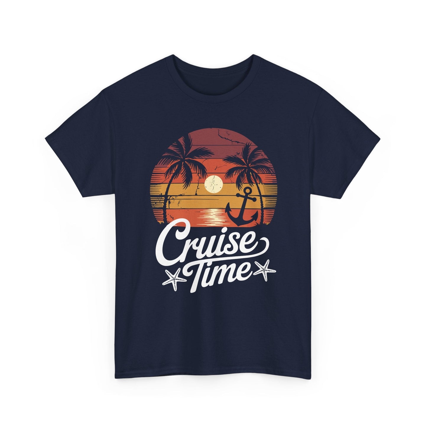 On Cruise Time Coconut Tree Graphic Summer Vacation Cruising T-shirt