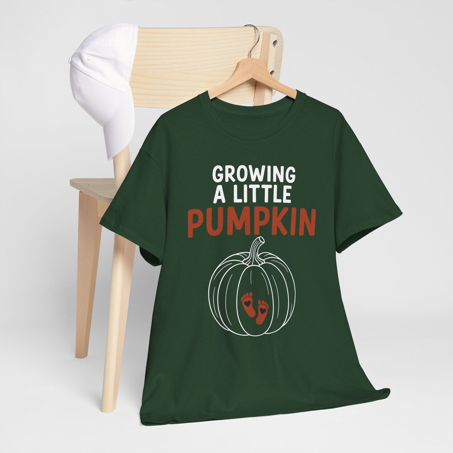 Growing A Little Pumpkin Fall Thanksgiving Baby Bump Wife T-Shirt