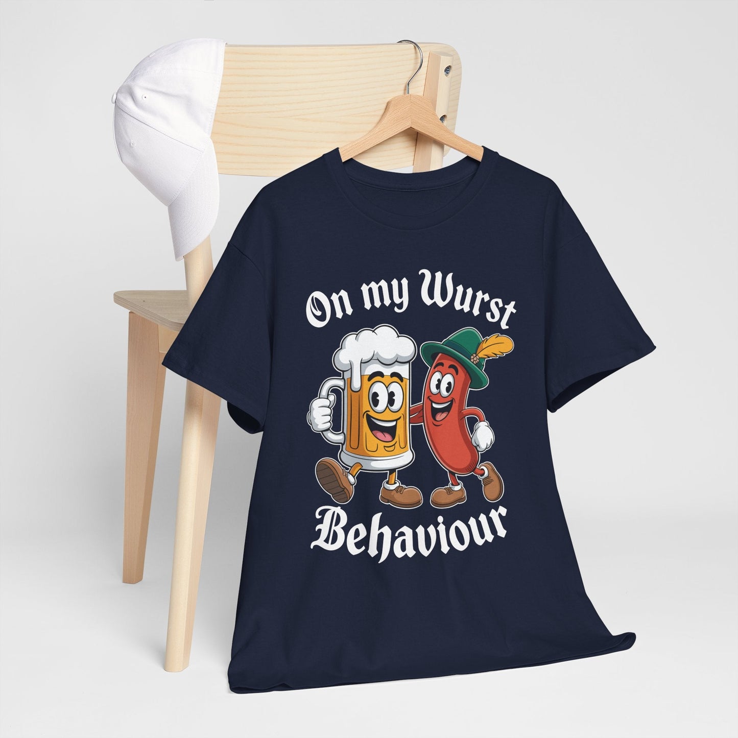 Oktoberfest On My Wurst Behaviour German Beer Sausage Adults T-Shirt