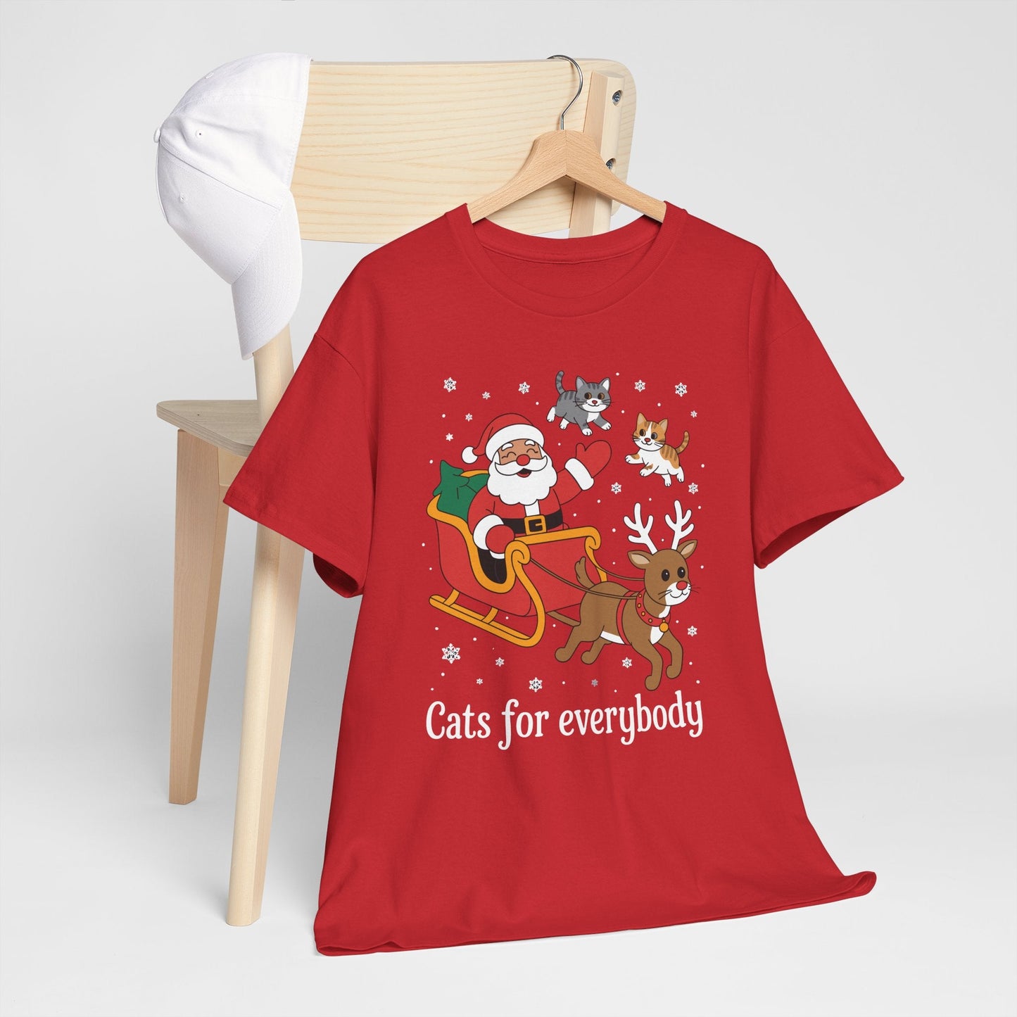 Cats For Everybody Christmas Cat Funny Xmas Women Santa T-Shirt