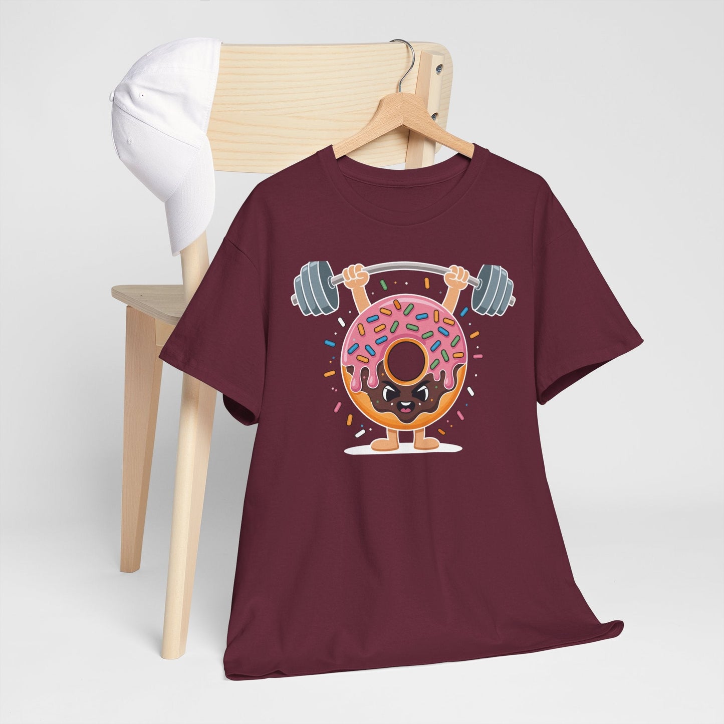 Funny Weightlifing Fitness Workout Gym Donut Lover T-Shirt