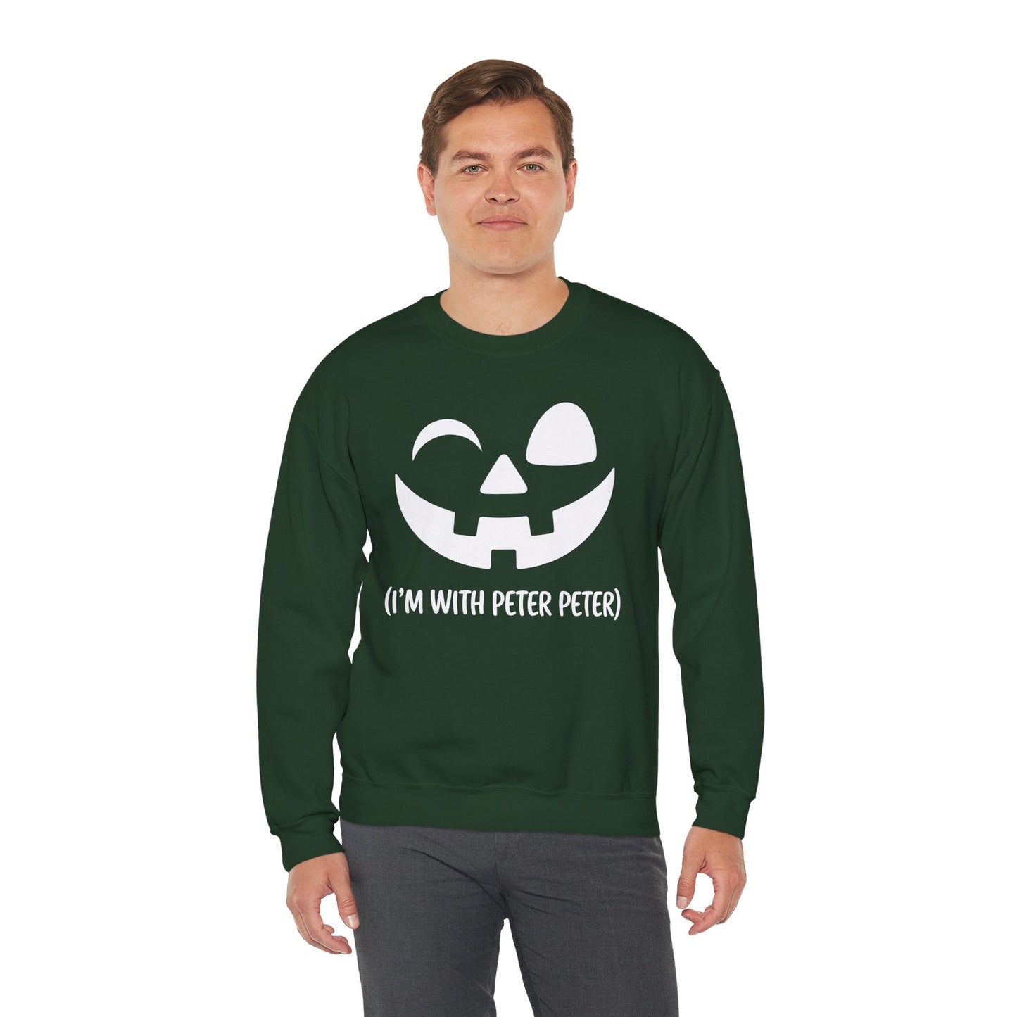 Im With Peter Couple Halloween Adult Eater Pumpkin Sweatshirt