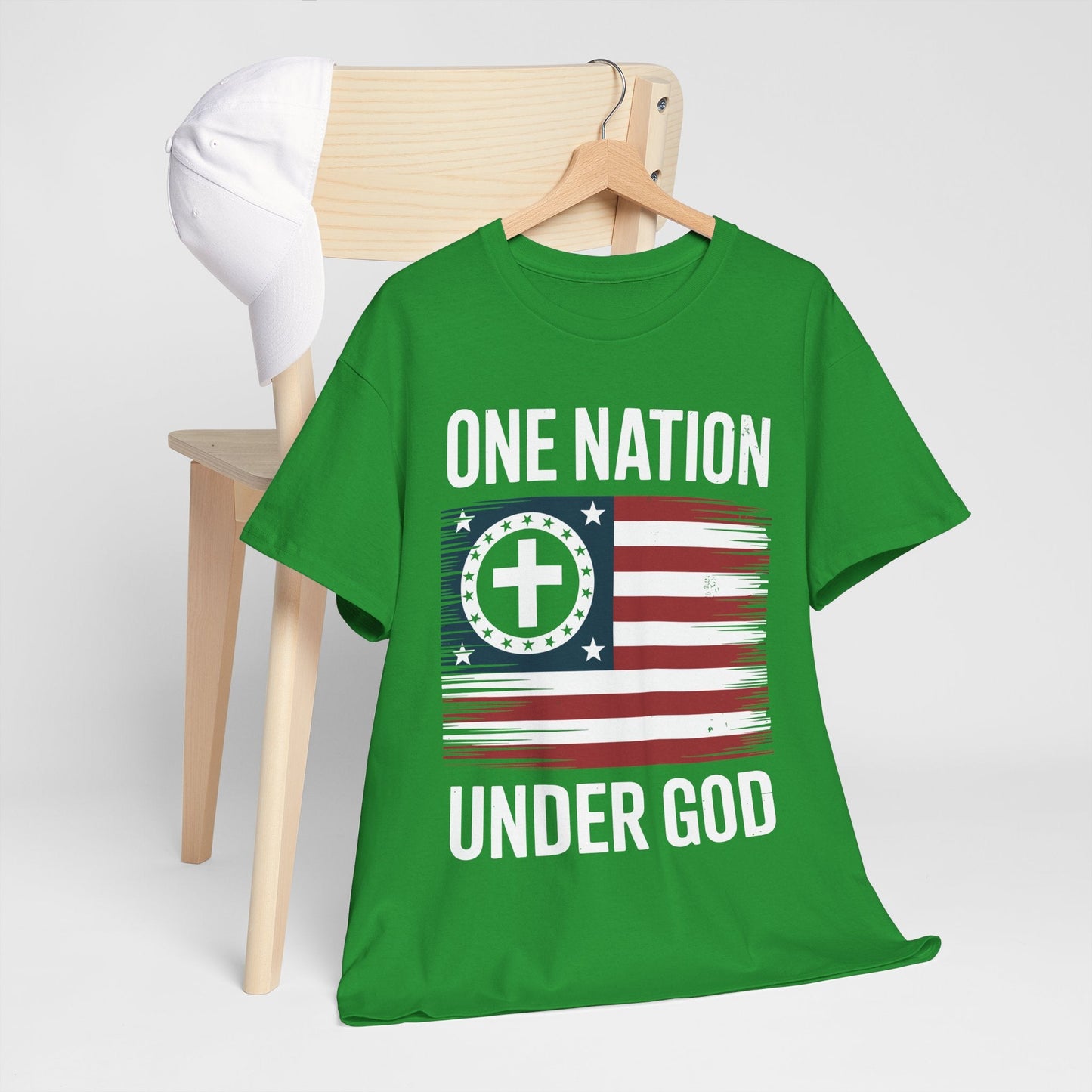 One Nation Under God Flag 4th Of July Patriotic Christian T-Shirt